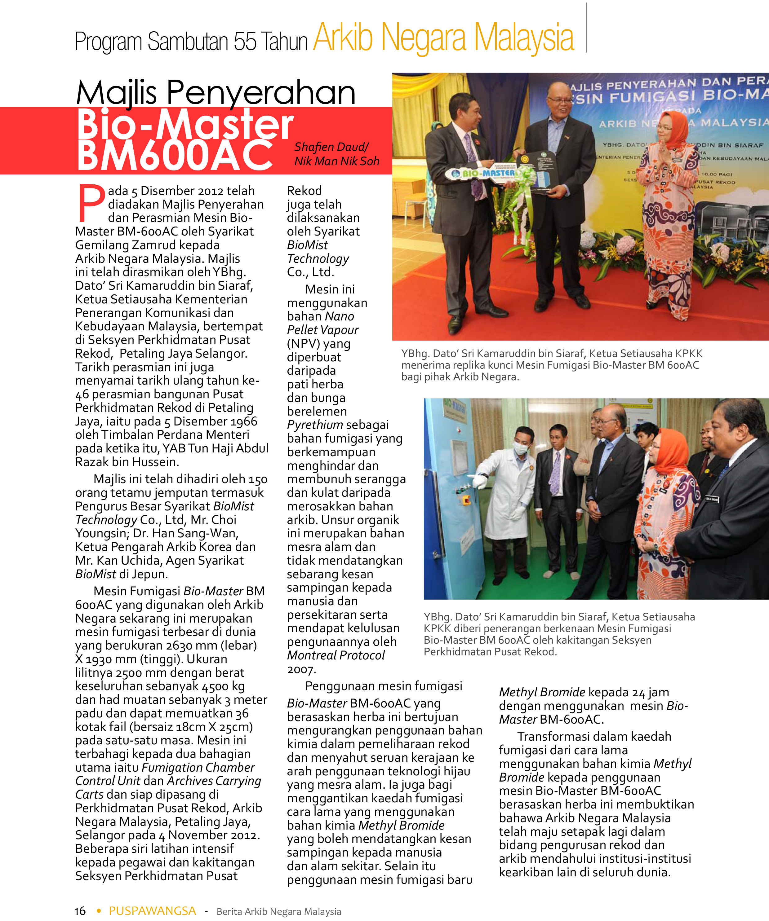Arkib Negara Malaysia - Biomist BM600AC fumigation machine handover